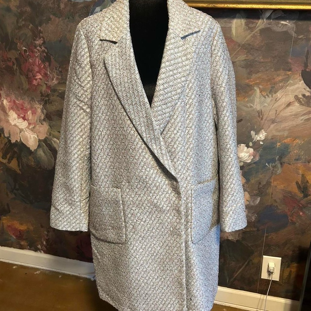 Scotch & Soda Light Blue Jacquard Blazer Coat
